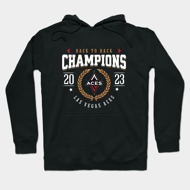 Las Vegas Aces WNBA Back to Back Champions 2023 Hoodie by GasparArts